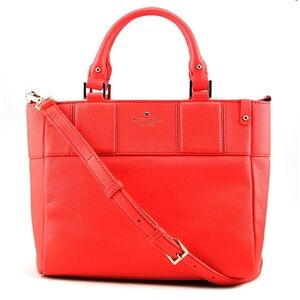 Kate Spade Gillian Neon Pink Pebble Leather Crossbody Tote Purse Bag M